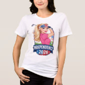 Golf meisje Onafhankelijkheid Tri-Blend Shirt (Voorkant)