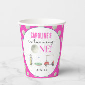 Golf meisjes eerste verjaardag papieren bekers (Voorkant)