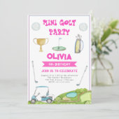 Golf Meisjes Verjaardagsfeest Uitnodiging (Staand voorkant)