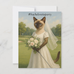 Golf MEISJESUITGAVEPARTY voor kattenliefhebbers Briefkaart
