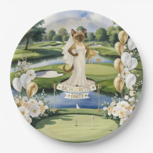 GOLF Meisjesuitje voor kattenliefhebber golfer   Papieren Bordje