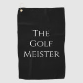 Golf Meister Funny Quote Zwart Golfhanddoek (Voorkant)