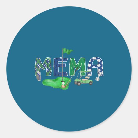 Golf Mema Hole Eén 1e Ronde Sticker (Voorkant)
