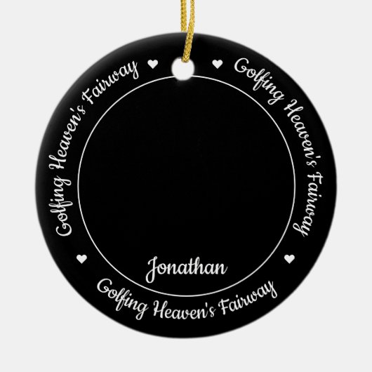 Golf Memorial Herdenking Heaven Golfer Foto Keramisch Ornament (Voorkant)