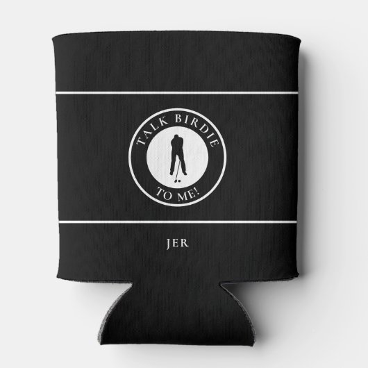 Golf Men's Funny Saying Custom Monogrammed Black Blikjeskoeler (Achterkant)