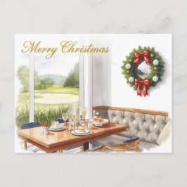 Golf Merry Christmas from Golf Course Clubhouse Feestdagenkaart