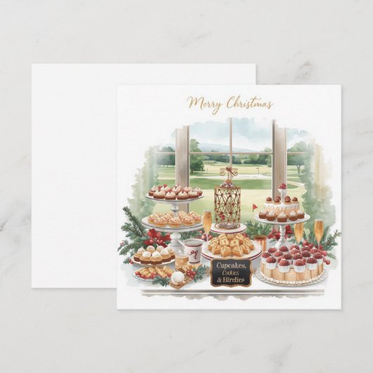 Golf Merry Christmas from Golf Course Clubhouse Feestdagenkaart (Voorkant / Achterkant)