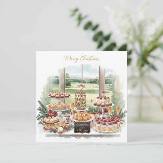 Golf Merry Christmas from Golf Course Clubhouse Feestdagenkaart (Staand voorkant)