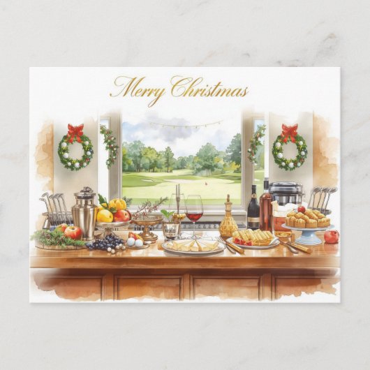 Golf Merry Christmas from Golf Course Clubhouse Feestdagenkaart (Voorkant)