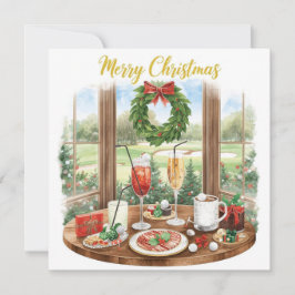 Golf Merry Christmas from Golf Course Clubhouse Feestdagenkaart