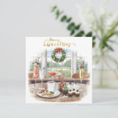 Golf Merry Christmas from Golf Course Clubhouse Feestdagenkaart (Staand voorkant)