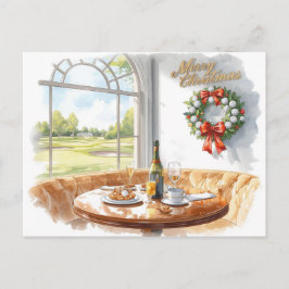 Golf Merry Christmas from Golf Course Clubhouse Feestdagenkaart