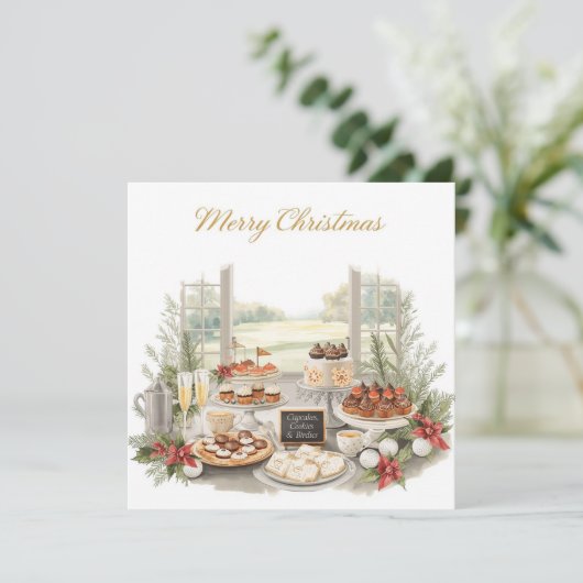 Golf Merry Christmas from Golf Course Clubhouse Feestdagenkaart (Staand voorkant)