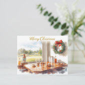 Golf Merry Christmas from Golf Course Clubhouse Feestdagenkaart (Staand voorkant)