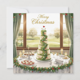 Golf Merry Christmas from Golf Course Clubhouse Feestdagenkaart