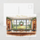 Golf Merry Christmas from Golf Course Clubhouse Feestdagenkaart (Voorkant / Achterkant)