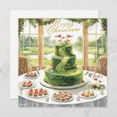 Golf Merry Christmas from Golf Course Clubhouse Feestdagenkaart (Voorkant / Achterkant)
