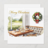 Golf Merry Christmas from Golf Course Clubhouse Feestdagenkaart (Voorkant / Achterkant)