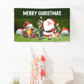 Golf Merry-kerstgolfballen draag Santa hat Spandoek (Insitu)