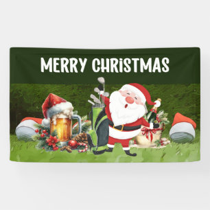 Golf Merry-kerstgolfballen draag Santa hat Spandoek