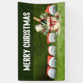 Golf Merry-kerstgolfballen draag Santa hat Spandoek (Verticaal)