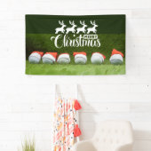 Golf Merry-kerstgolfballen draag Santa hat    Spandoek (Insitu)