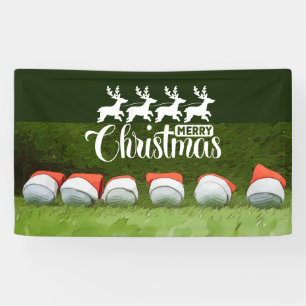 Golf Merry-kerstgolfballen draag Santa hat    Spandoek
