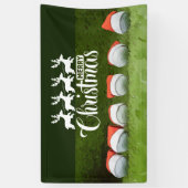 Golf Merry-kerstgolfballen draag Santa hat    Spandoek (Verticaal)
