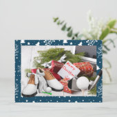 Golf Merry-kerstkaart voor cadeautjes aan golfer Feestdagenkaart (Staand voorkant)