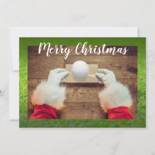 Golf Merry-kerstkaart voor golfer Santa Claus Feestdagenkaart