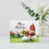 Golf Merry Kerstmis met bal en Snowman Briefkaart (Staand voorkant)