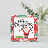 Golf Merry Kerstmis met de kerstman die golfer spe (Staand voorkant)