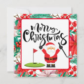 Golf Merry Kerstmis met de kerstman die golfer spe (Voorkant)