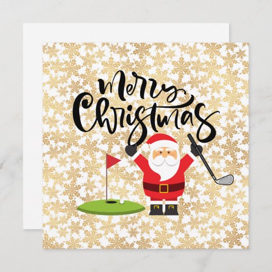 Golf Merry Kerstmis met de kerstman die golfer spe (Voorkant / Achterkant)