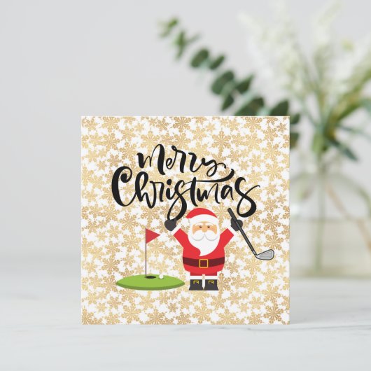 Golf Merry Kerstmis met de kerstman die golfer spe (Staand voorkant)