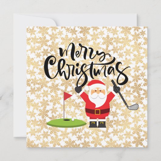 Golf Merry Kerstmis met de kerstman die golfer spe (Voorkant)