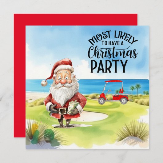 Golf Merry Kerstmis met de kerstman die golfer spe (Voorkant / Achterkant)