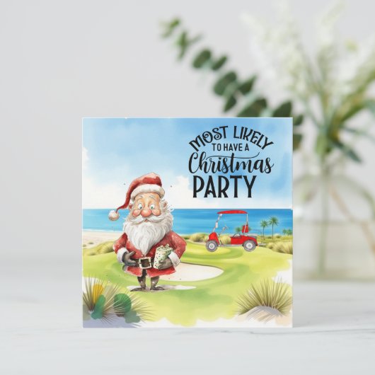 Golf Merry Kerstmis met de kerstman die golfer spe (Staand voorkant)