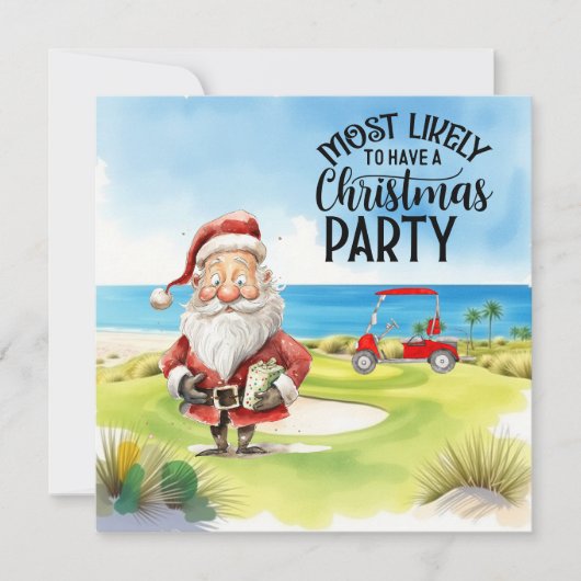 Golf Merry Kerstmis met de kerstman die golfer spe (Voorkant)