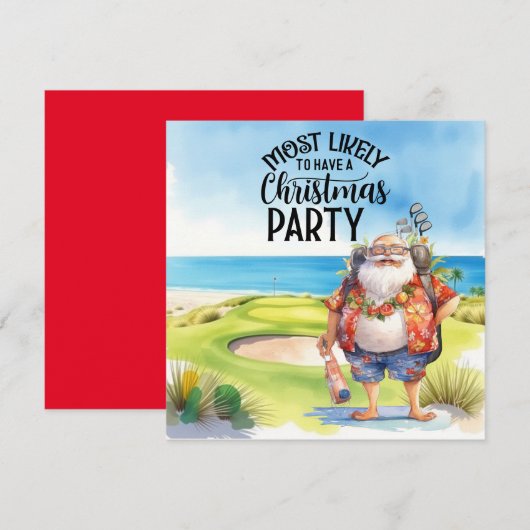 Golf Merry Kerstmis met de kerstman die golfer spe (Voorkant / Achterkant)