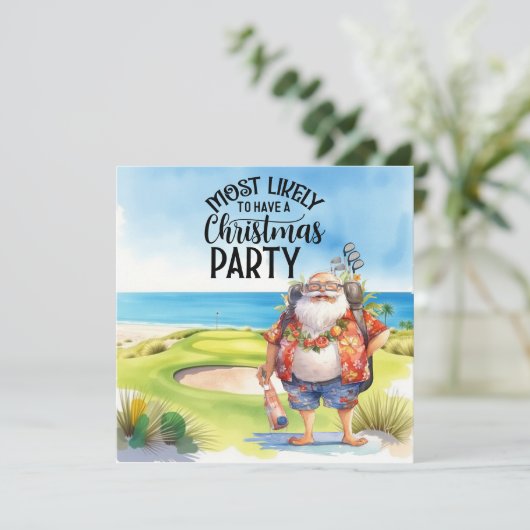 Golf Merry Kerstmis met de kerstman die golfer spe (Staand voorkant)