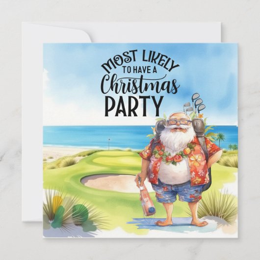 Golf Merry Kerstmis met de kerstman die golfer spe (Voorkant)