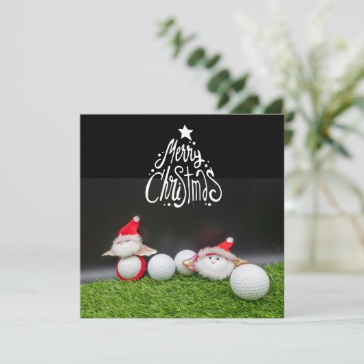 Golf Merry Kerstmis met de kerstman die golfer spe (Staand voorkant)