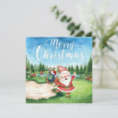 Golf Merry Kerstmis met de kerstman die golfer spe (Staand voorkant)