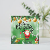 Golf Merry Kerstmis met de kerstman die golfer spe (Staand voorkant)
