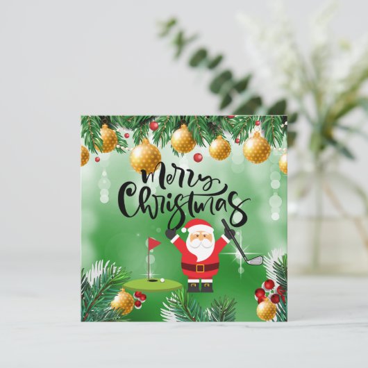 Golf Merry Kerstmis met de kerstman die golfer spe (Staand voorkant)