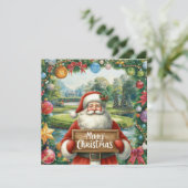 Golf Merry Kerstmis met de kerstman die golfer spe (Staand voorkant)