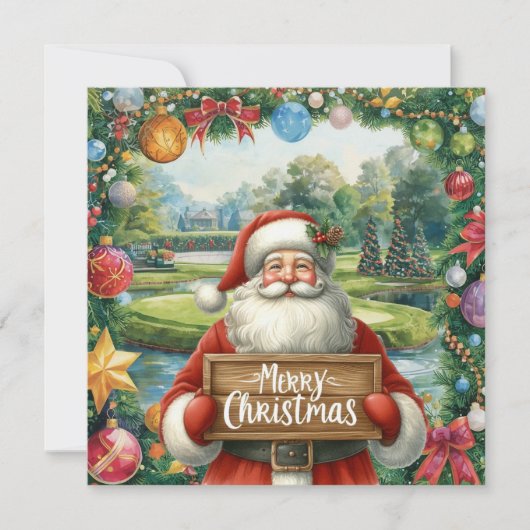 Golf Merry Kerstmis met de kerstman die golfer spe (Voorkant)