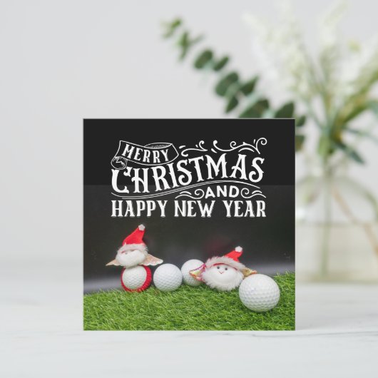 Golf Merry Kerstmis met de kerstman die golfer spe (Staand voorkant)