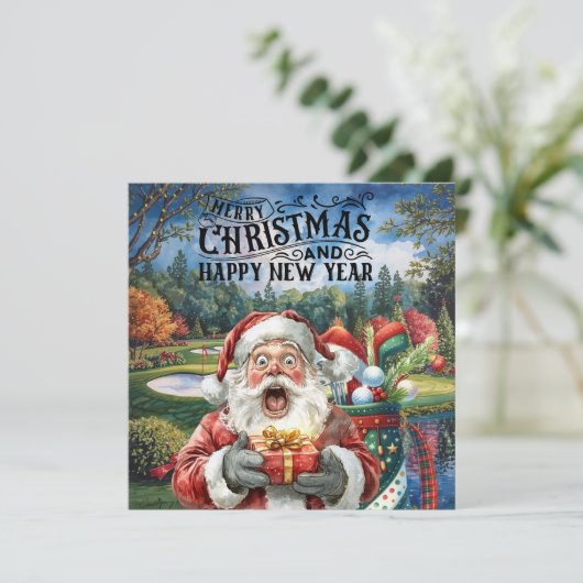 Golf Merry Kerstmis met de kerstman die golfer spe (Staand voorkant)
